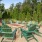 a group of chairs on a patio