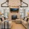 a living room with a fireplace