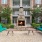 a fire pit in front of a building